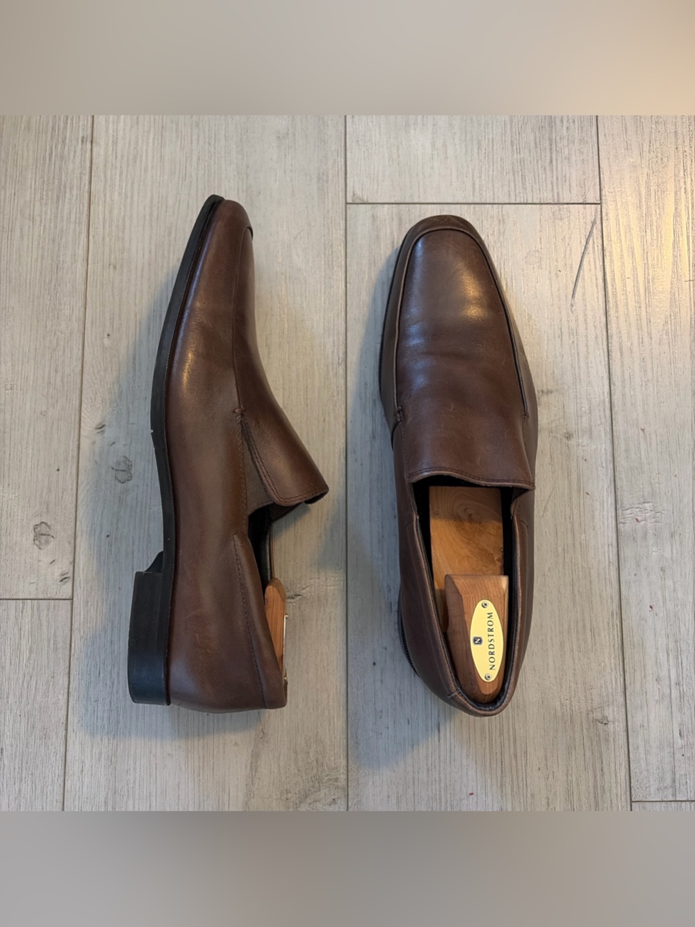 Gordon Rush Elliott brown leather slip on loafers